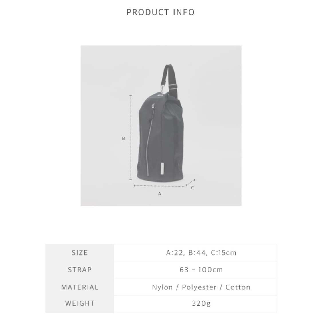 페넥 더플 슬링백 화이트 상품이미지6