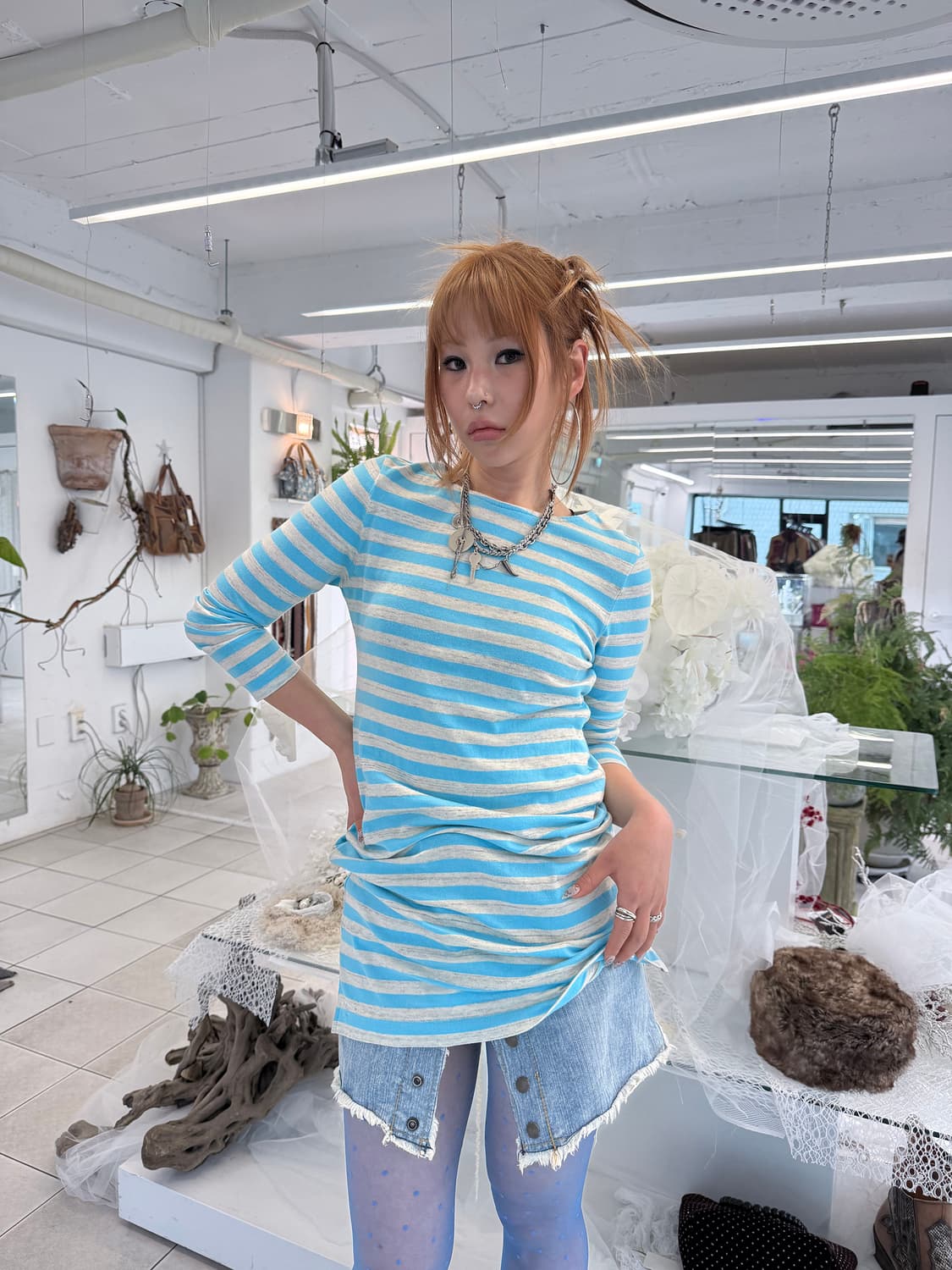 denim wrap skirt 상품이미지4