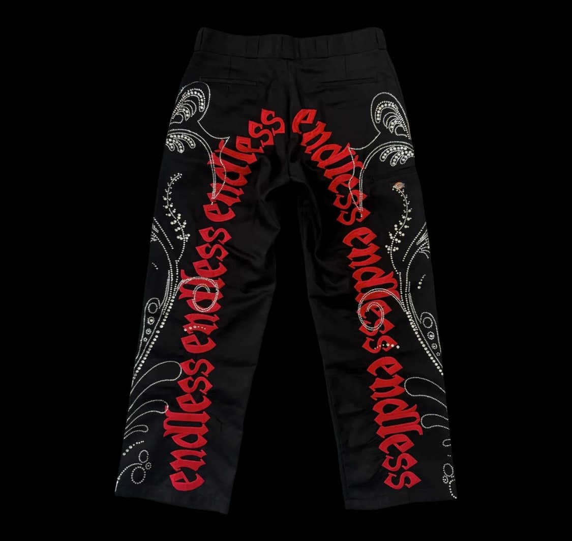 Endless Denim Less Black&Red Work Pants 상품이미지1