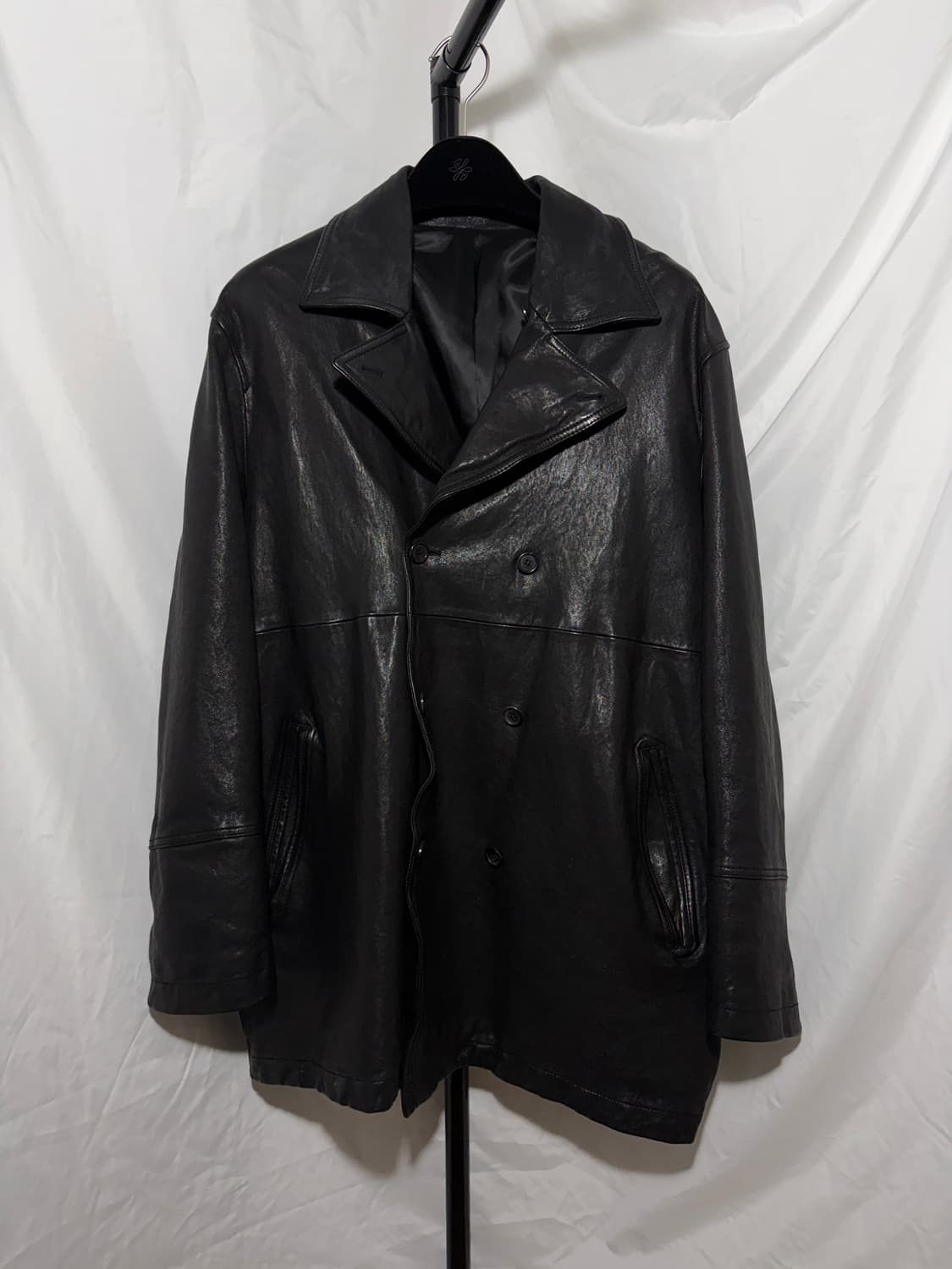 [S]유스 워시드 레더 피코트 상품이미지1