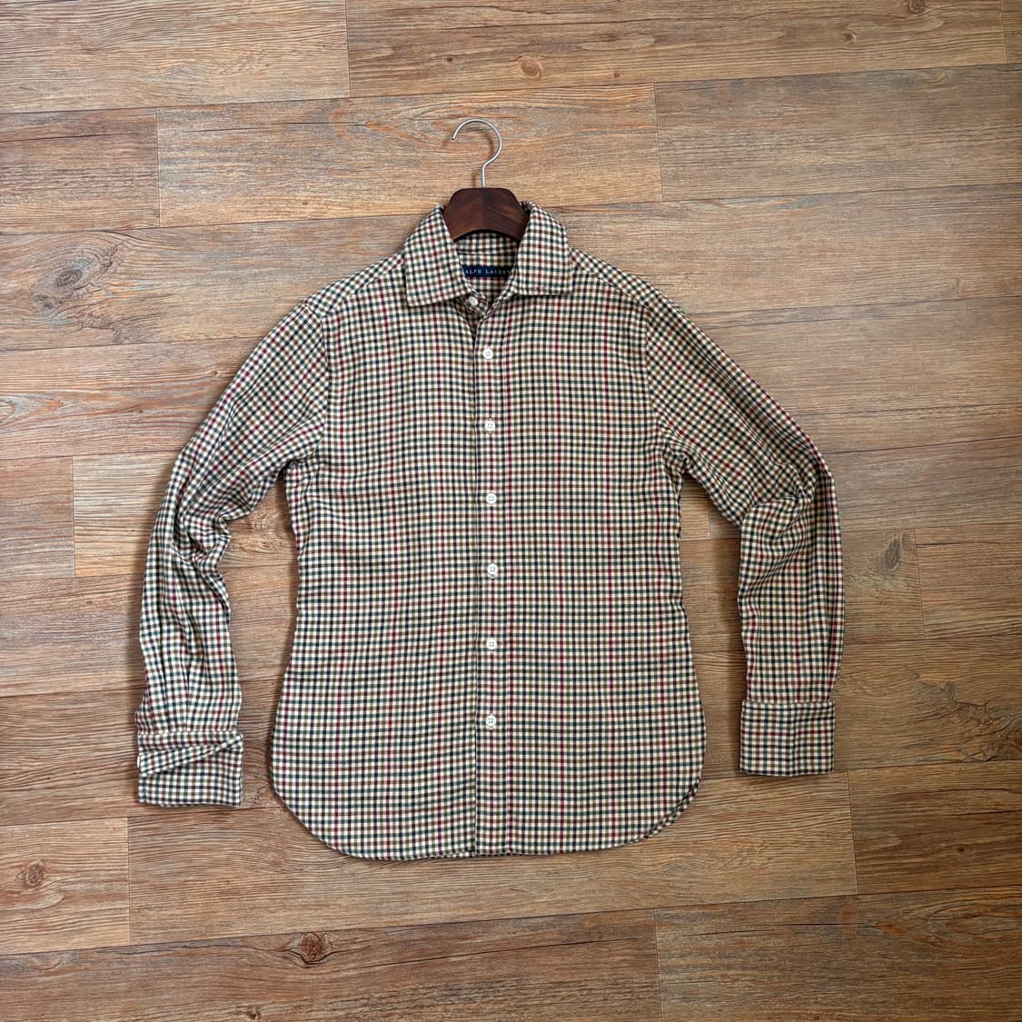 랄프로렌 정품 체크 셔츠 슬림핏 55 커프스 버튼 일본 폴로 수입  상품이미지8