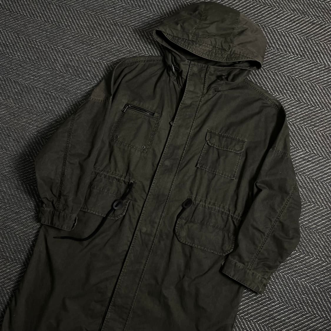 버커루 나일론 멀티 포켓 후드 롱 야상 자켓 y 4354 상품이미지1