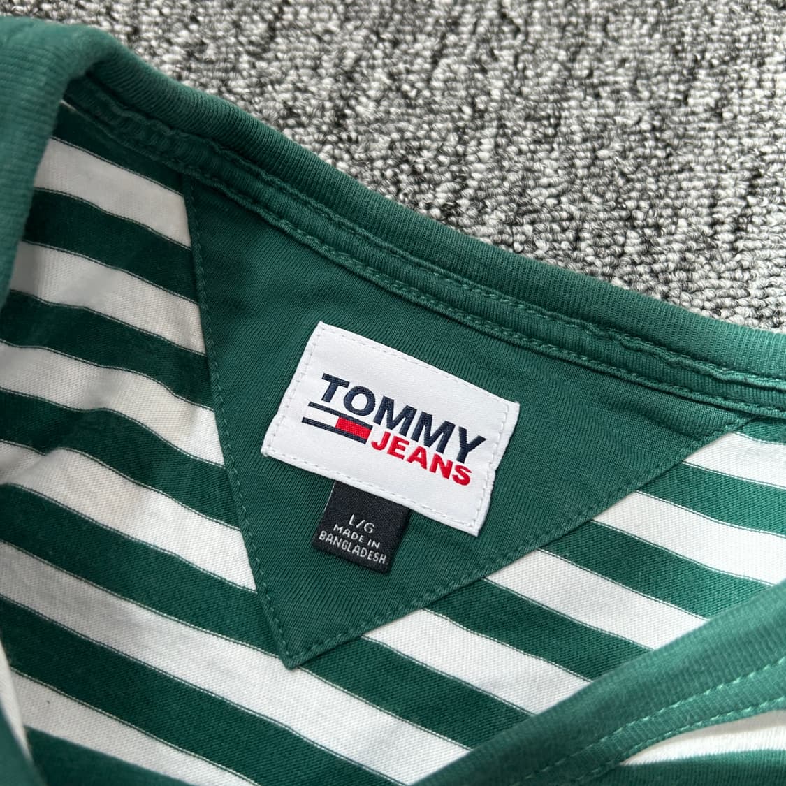 타미 진스 스트라이프 그린 긴팔티셔츠 상품이미지7