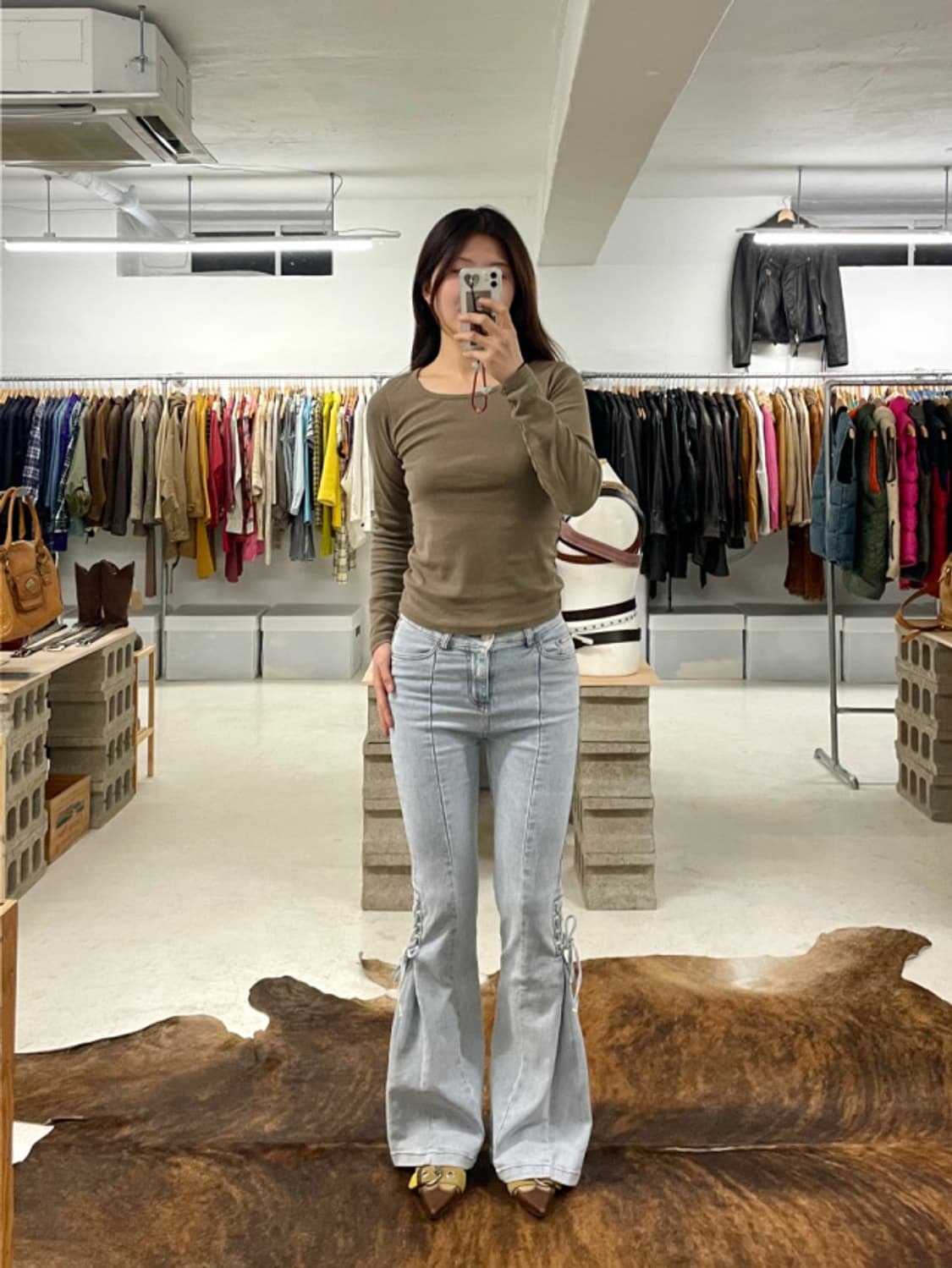 VTG lace-up flare pants 레이스업 플레어 팬츠 상품이미지1