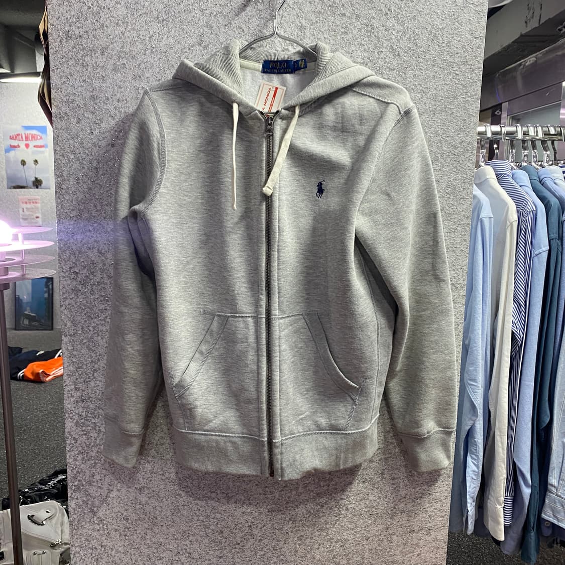 폴로 신형 그레이 미니멀 후드 집업 B3207 상품이미지2