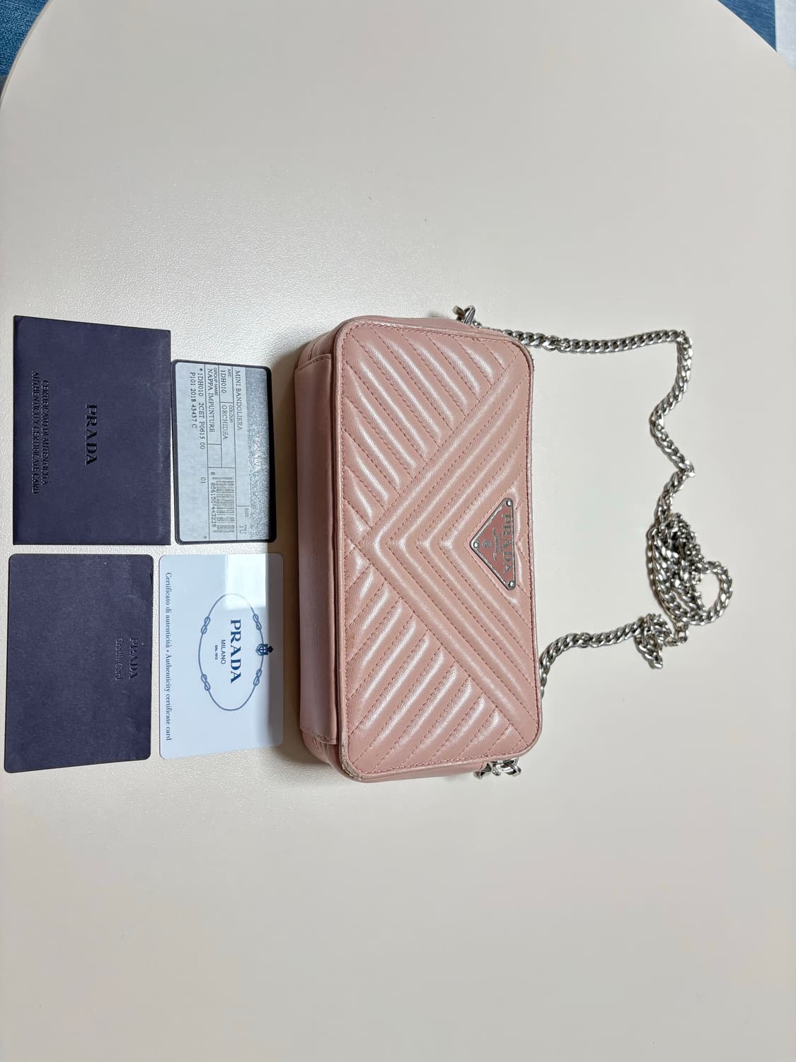 프라다 나파 미니숄더백 핑크 상품이미지2