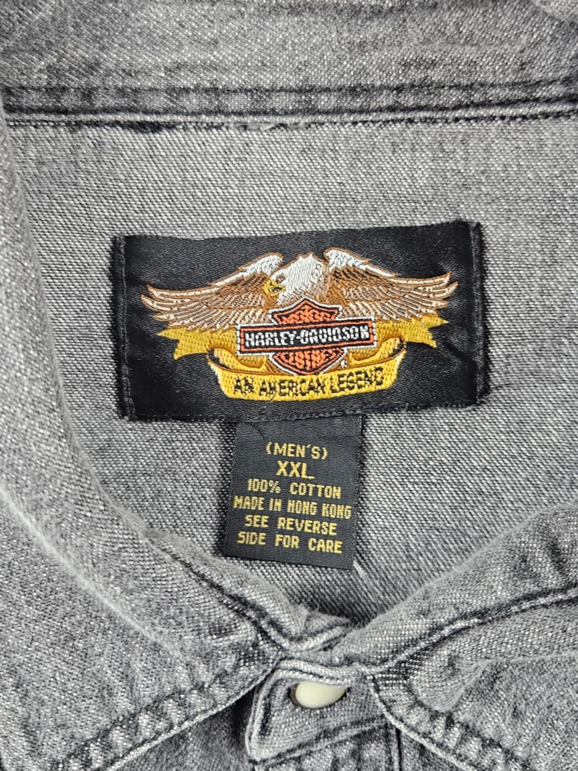 할리데이비슨 포켓 블랙 데님 바이커 셔츠 ( 2XL ) / 9374 상품이미지9