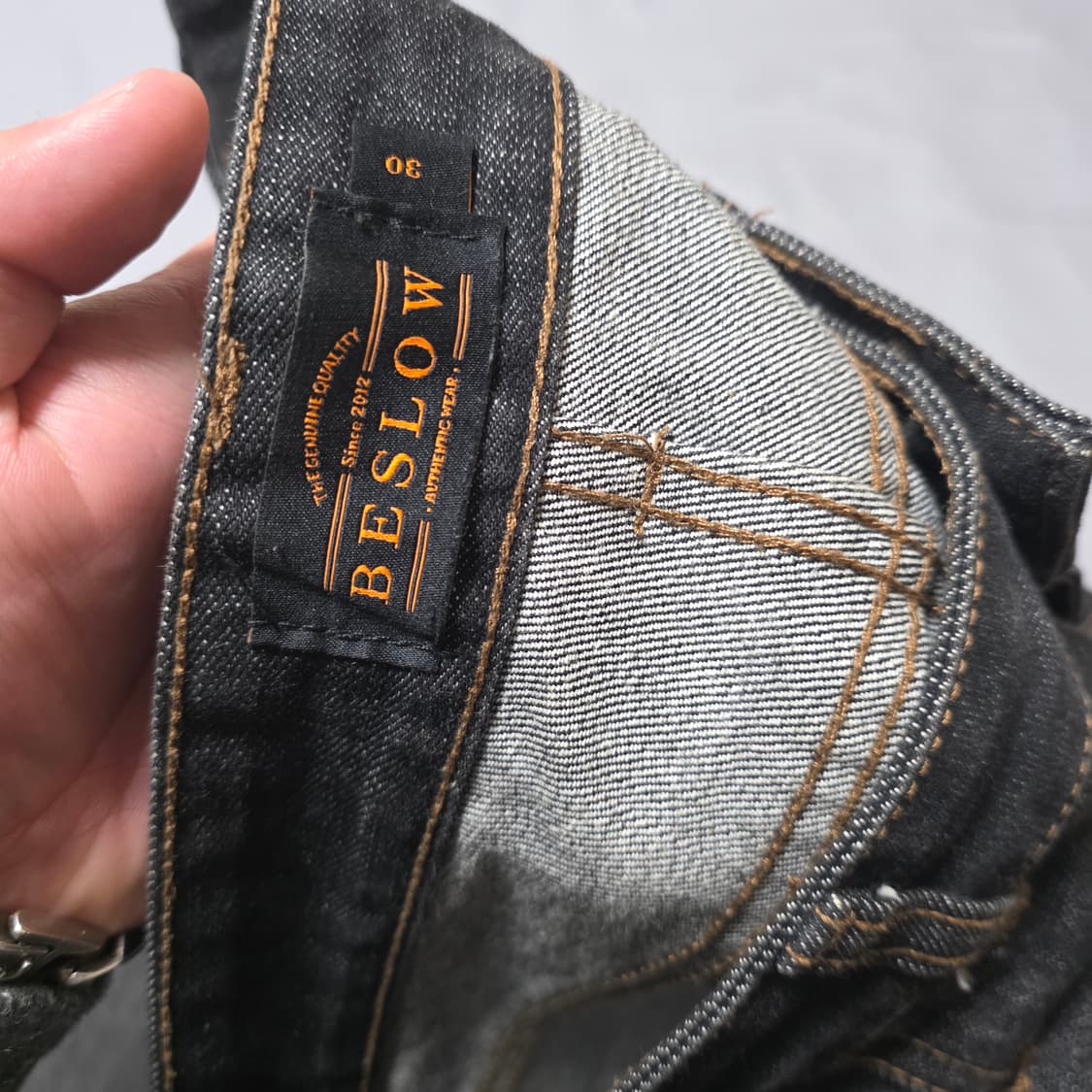 비슬로우 셀비지 데님 블랙 상품이미지4