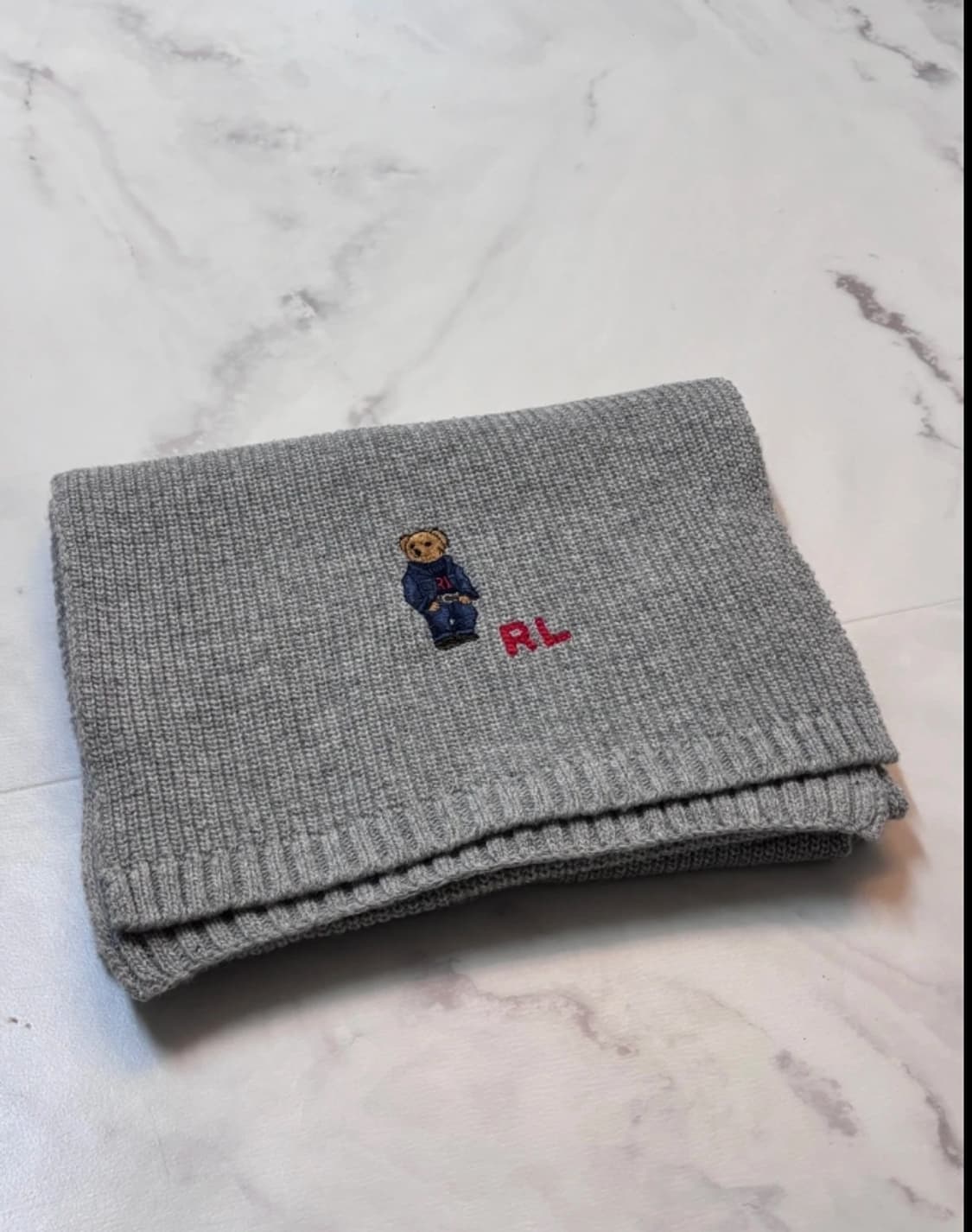 폴로 랄프로렌 곰돌이 머플러 회색 상품이미지5