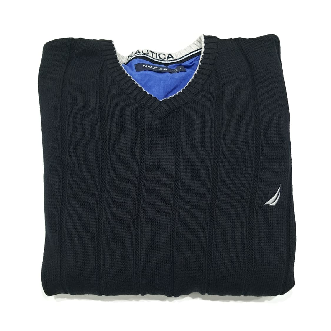 CL133 L 노티카 00s 버티컬 립 텍스처 블랙 브이넥 니트 상품이미지7