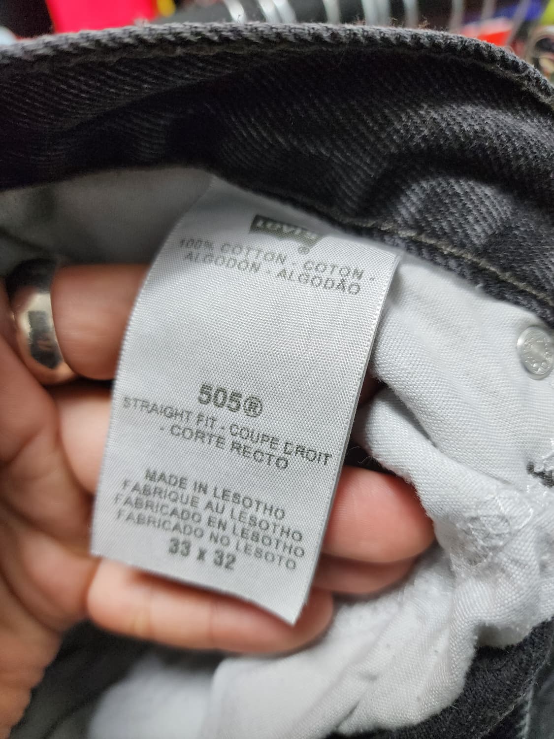 리바이스 505 스트레이트핏 블랙 데님  상품이미지6