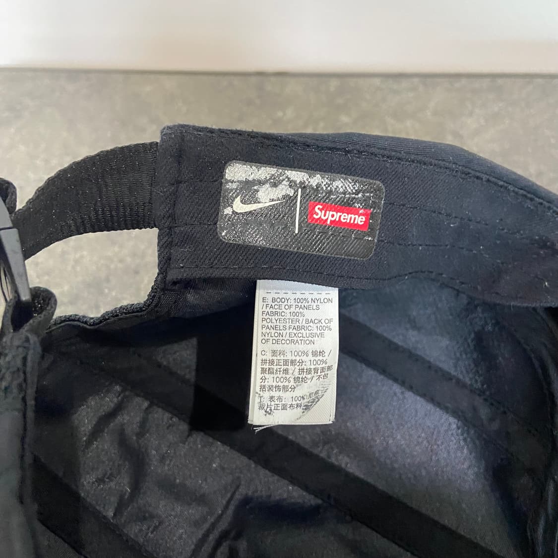 슈프림 X 나이키 콜라보 트레일 블랙 러닝 캠프캡 모자 상품이미지8