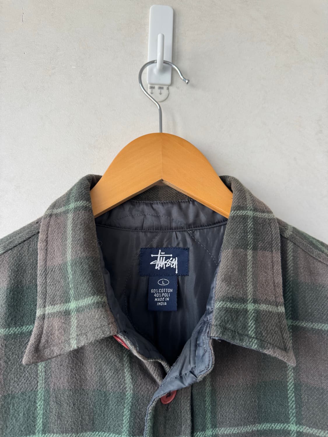 00s 스투시 라인 체크 셔츠 자켓 상품이미지6