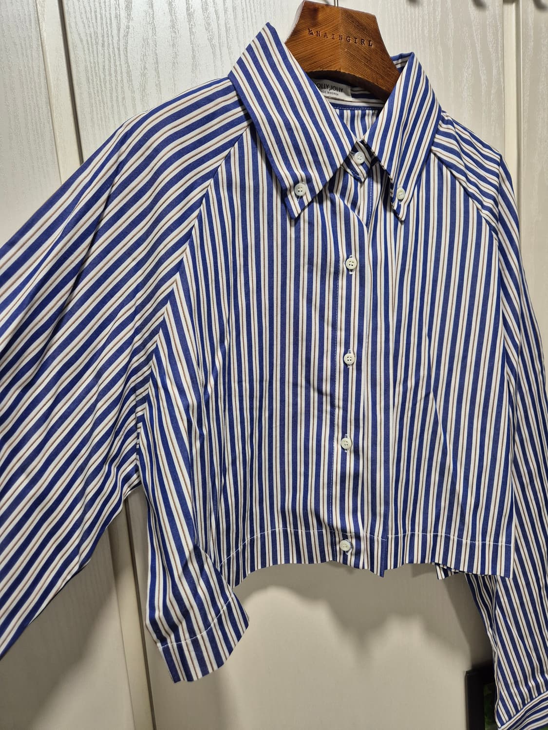 (세일)(새상품) 크롭 스트라이프 셔츠 상품이미지3