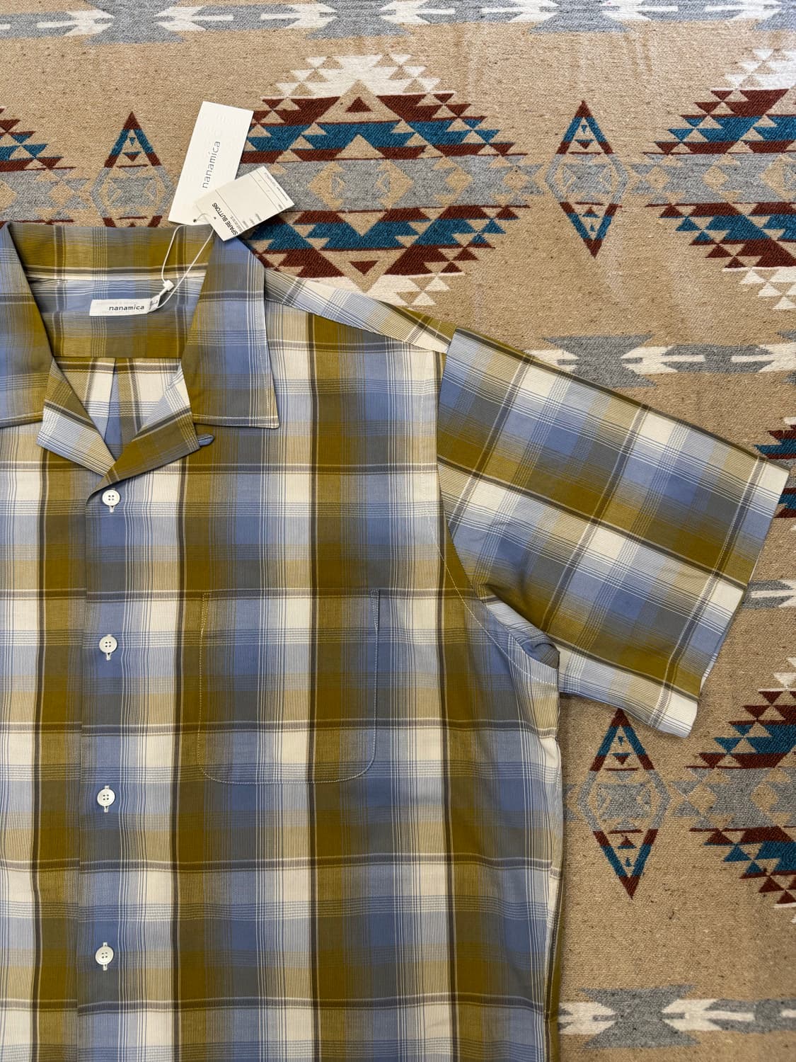 [L][105] 나나미카 오픈 카라 피케 숏슬리브 셔츠 옐로우 삭스 상품이미지3