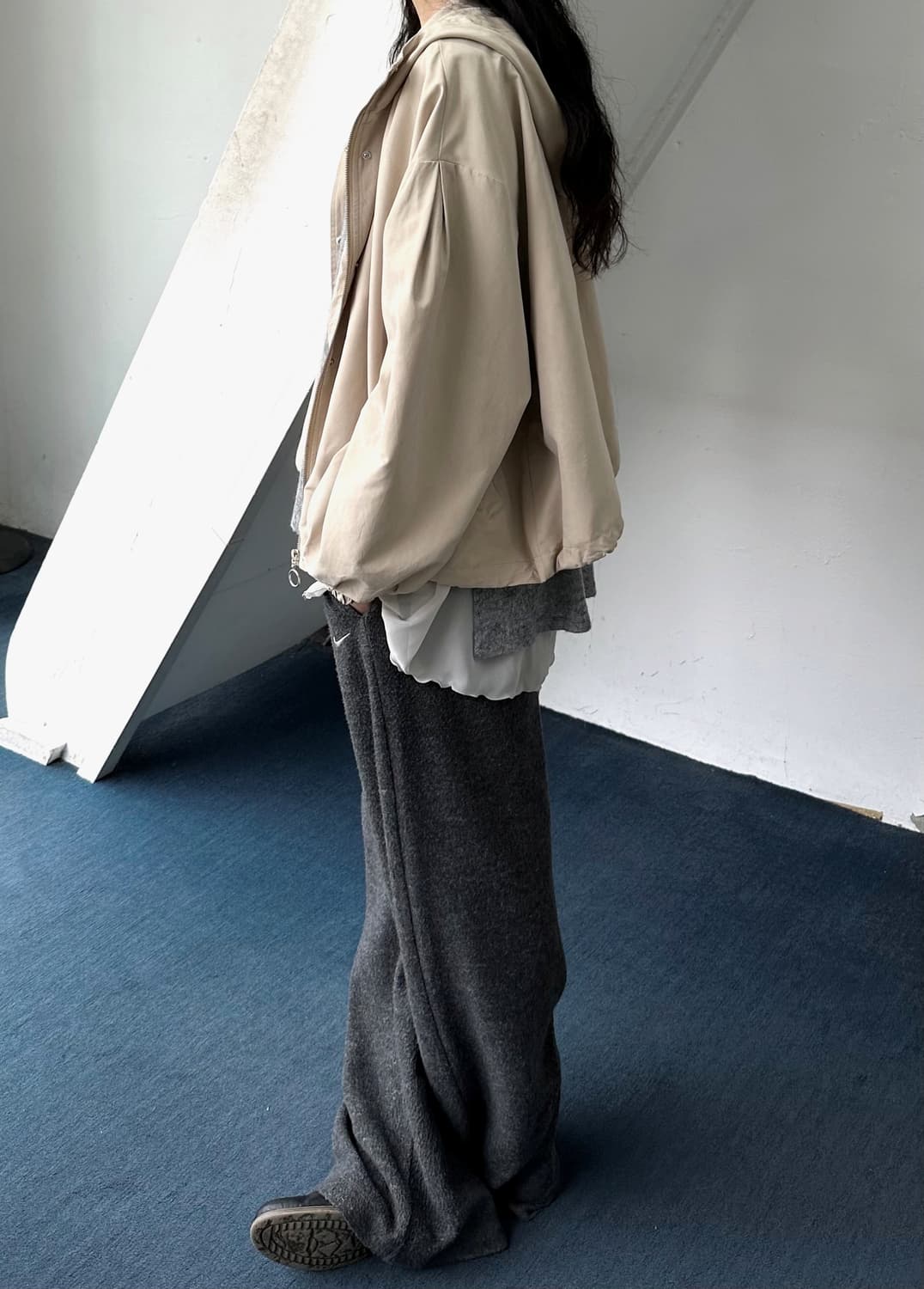 Poly nylon cropped wide parka 상품이미지10