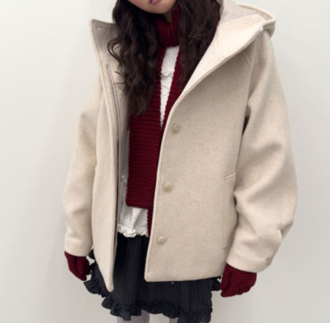 타입서비스 Hooded Half Coat 오트밀 상품이미지2