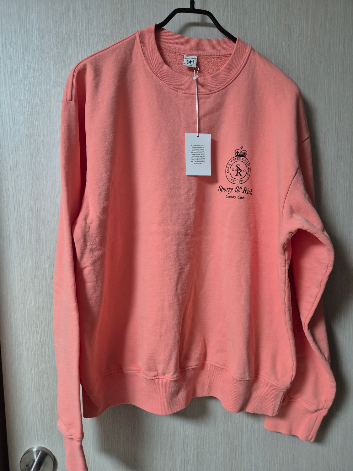 (새제품) 스포티앤리치 맨투맨  피치 스웻셔츠 M 상품이미지2