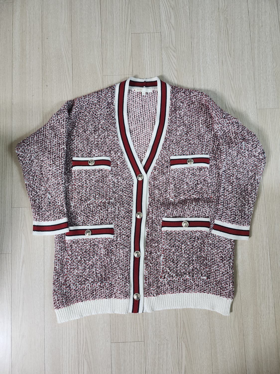 마쥬 레드 트위드 가디건  상품이미지1