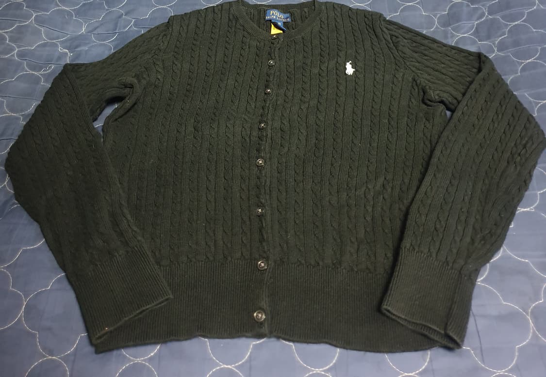 폴로랄프로렌 키즈&딱붙핏 미니케이블 코튼니트 가디건 블랙 (XS) 상품이미지2