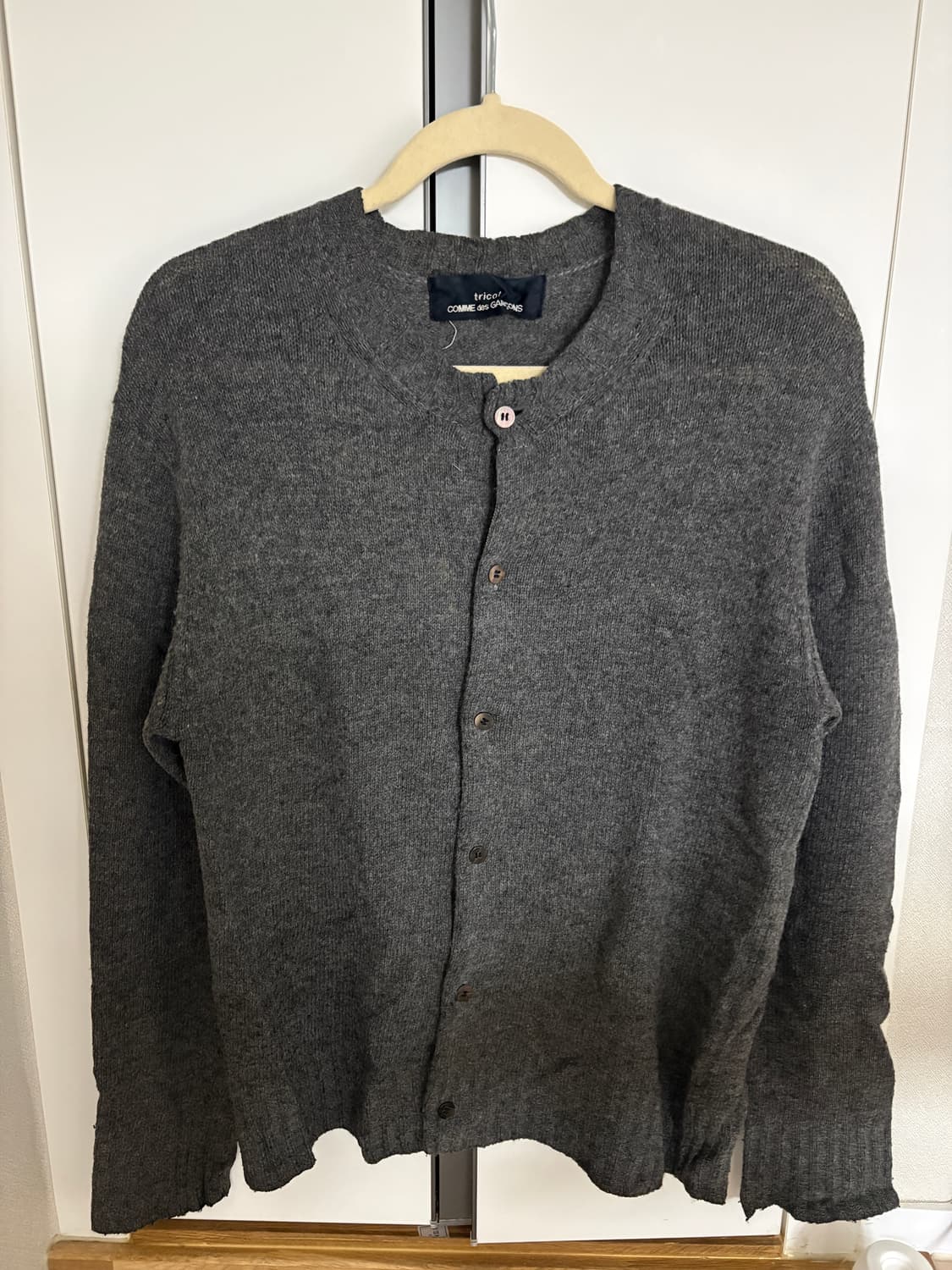 트리콧 꼼데가르송 차콜 가디건 상품이미지1