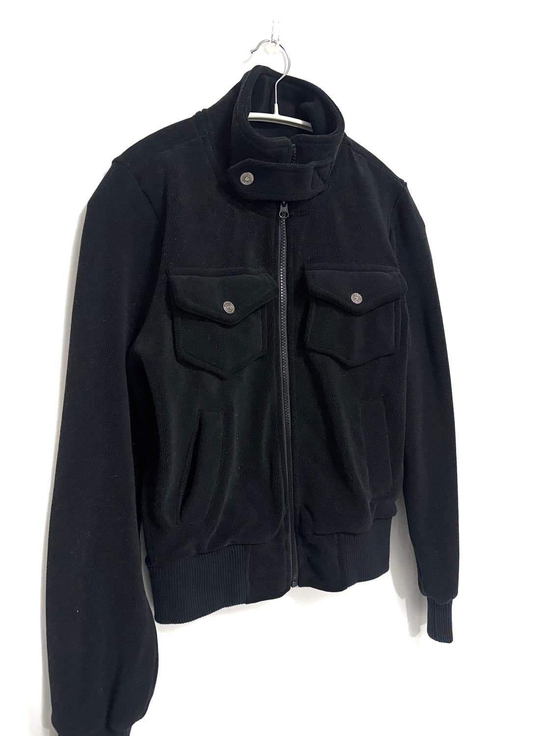 Black slim fleece jacket 상품이미지2