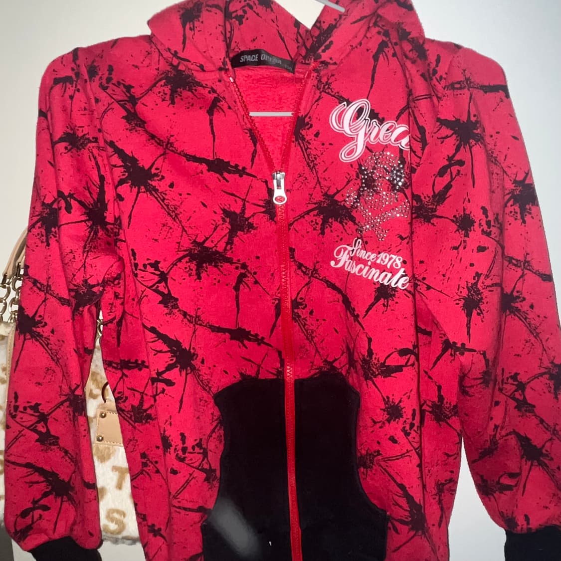 일본 빈티지 펑크 후드집업 큐빅 해골 상품이미지2