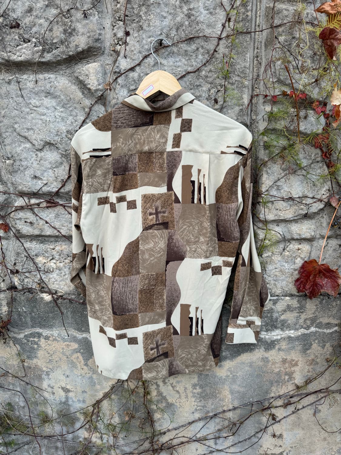 일본 빈티지 폴리100 에스닉 패턴 셔츠 m 상품이미지2