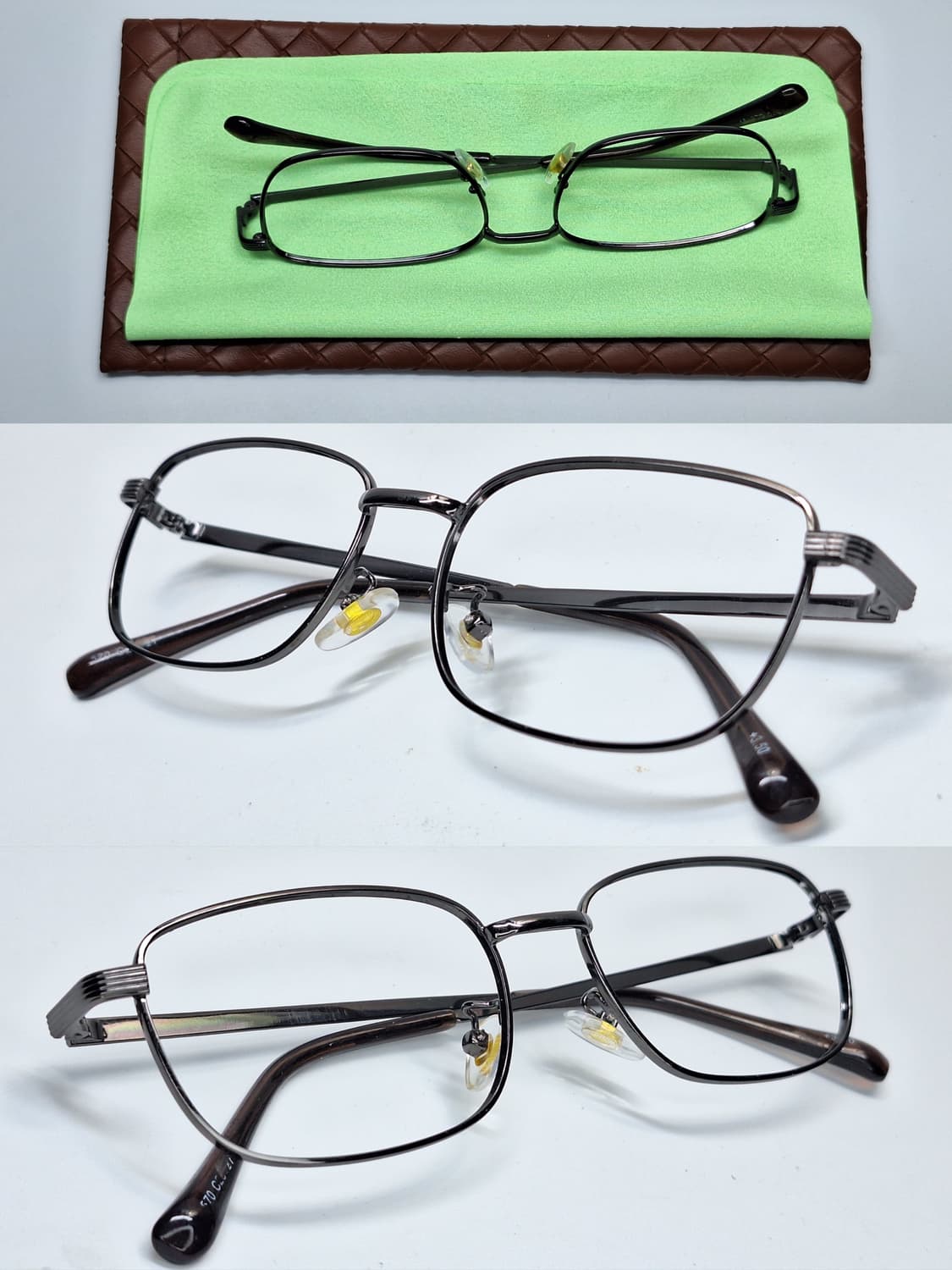 00s 일본 빈티지/ 건메탈 스퀘어 메탈 안경테 레트로 클래식 수입 패션 상품이미지2