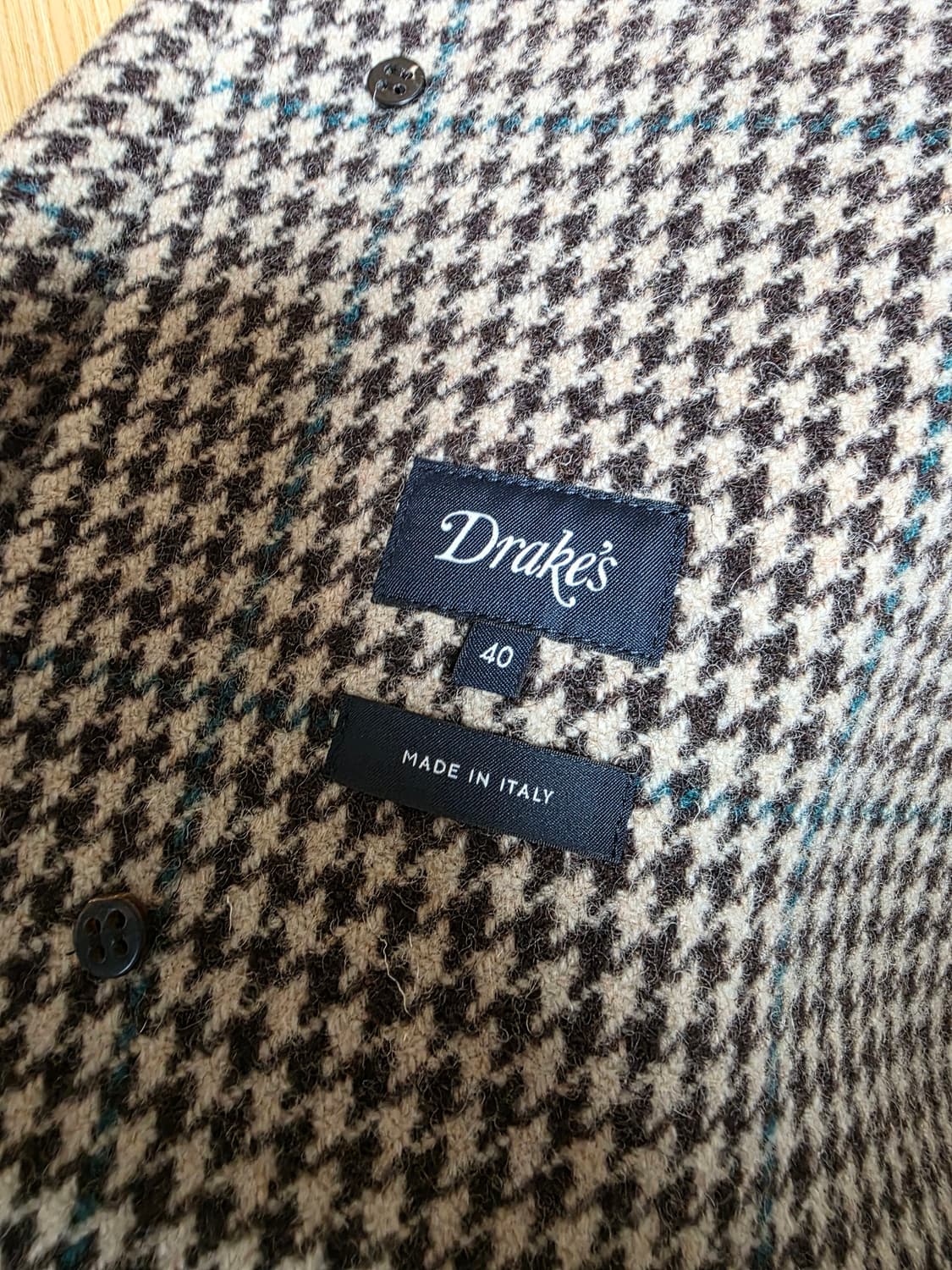 드레익스 하운드투스 체크 울 래글런 코트 발마칸 코트 40 사이즈 상품이미지4