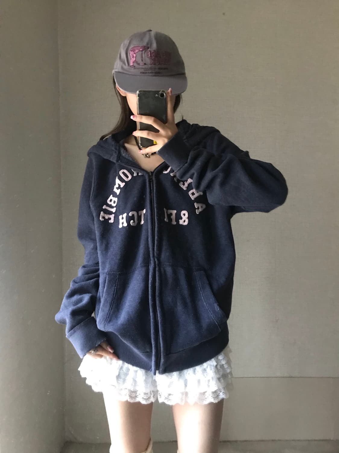 아베크롬비 네이비 핑크 후드집업 상품이미지4