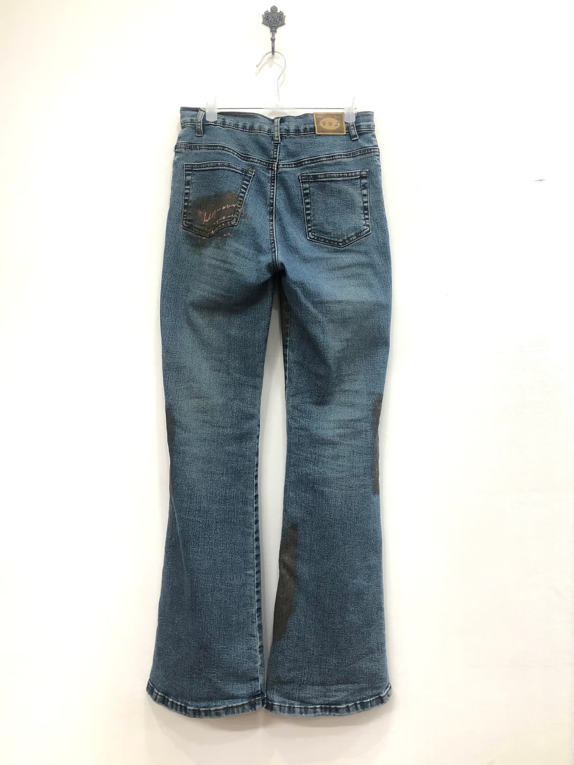 glitter lettering bootcut denim pants  상품이미지6