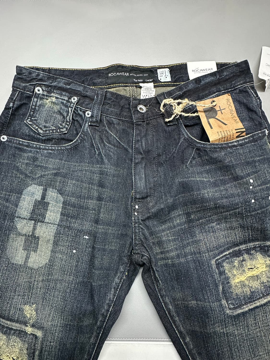 ROCAWEAR 프린팅 데미지 워싱진 상품이미지1