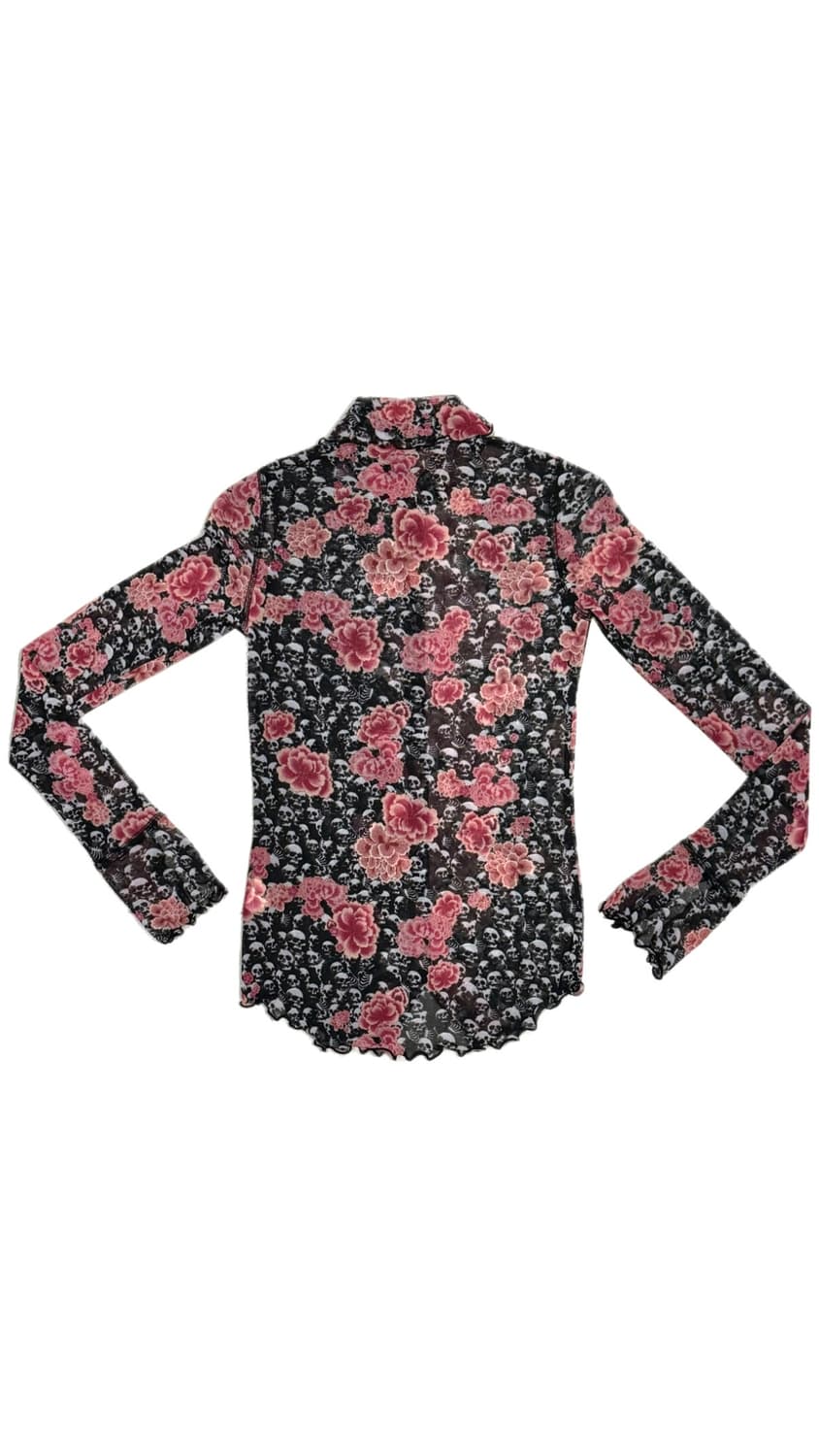 히스테릭 글래머 아카이브 무수한 해골과 피어난 작약 셔츠 상품이미지2
