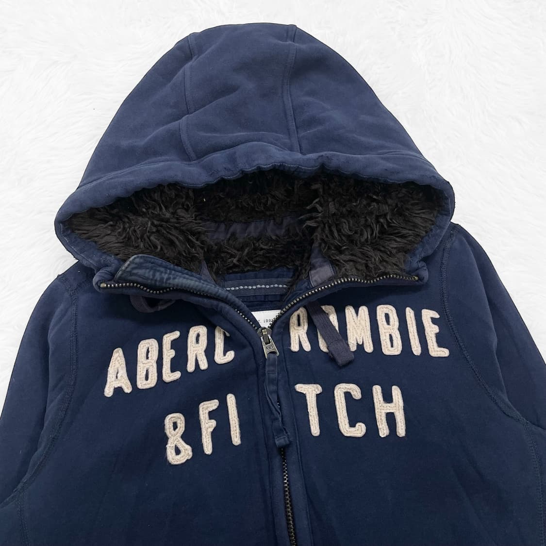 아베크롬비 피치 로고 울프죠 후드집업 네이비 상품이미지3