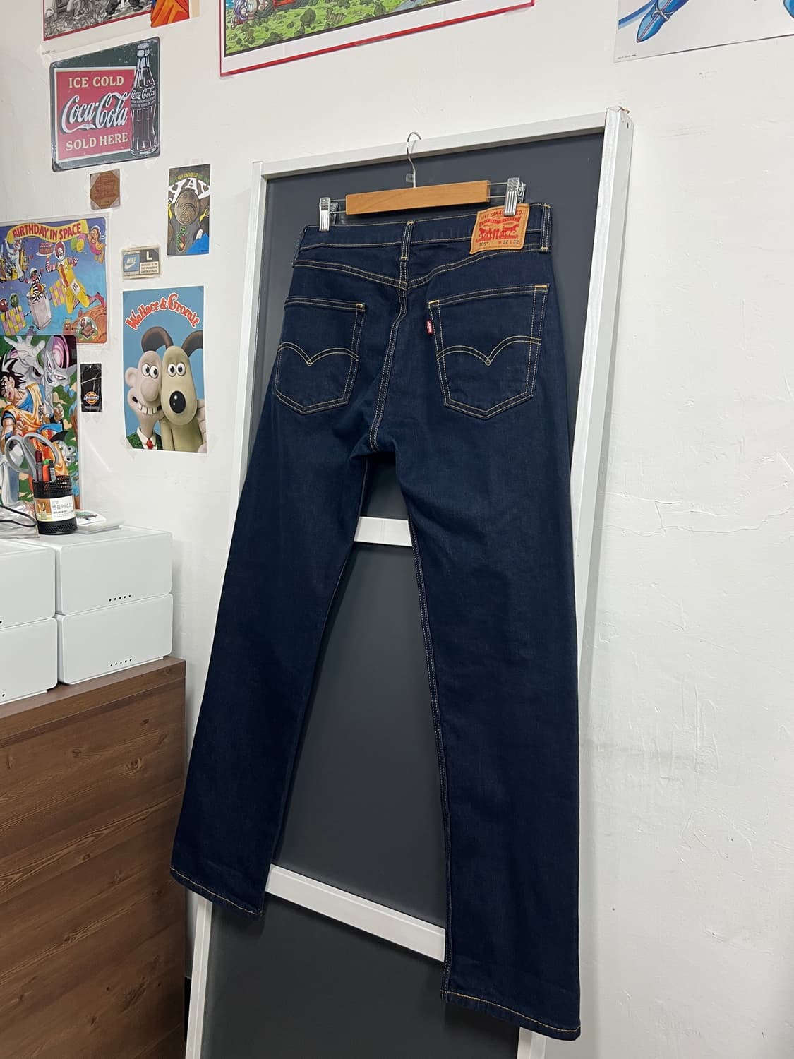 Levis 리바이스 505 레귤러 스트레이트 인디고 생지 데님 팬츠 상품이미지1