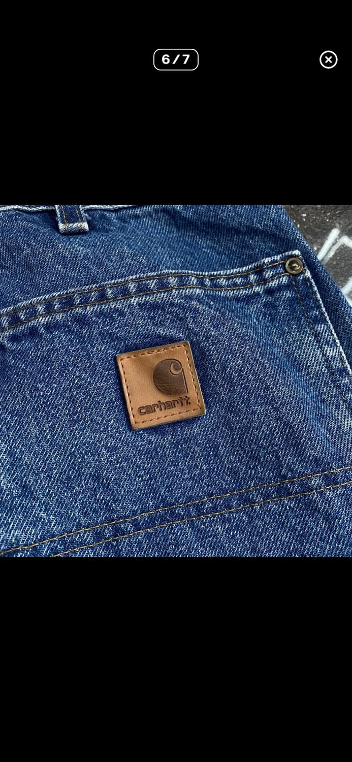 칼하트 OG 더블니 카펜터 와이드 데님 워크팬츠 상품이미지5