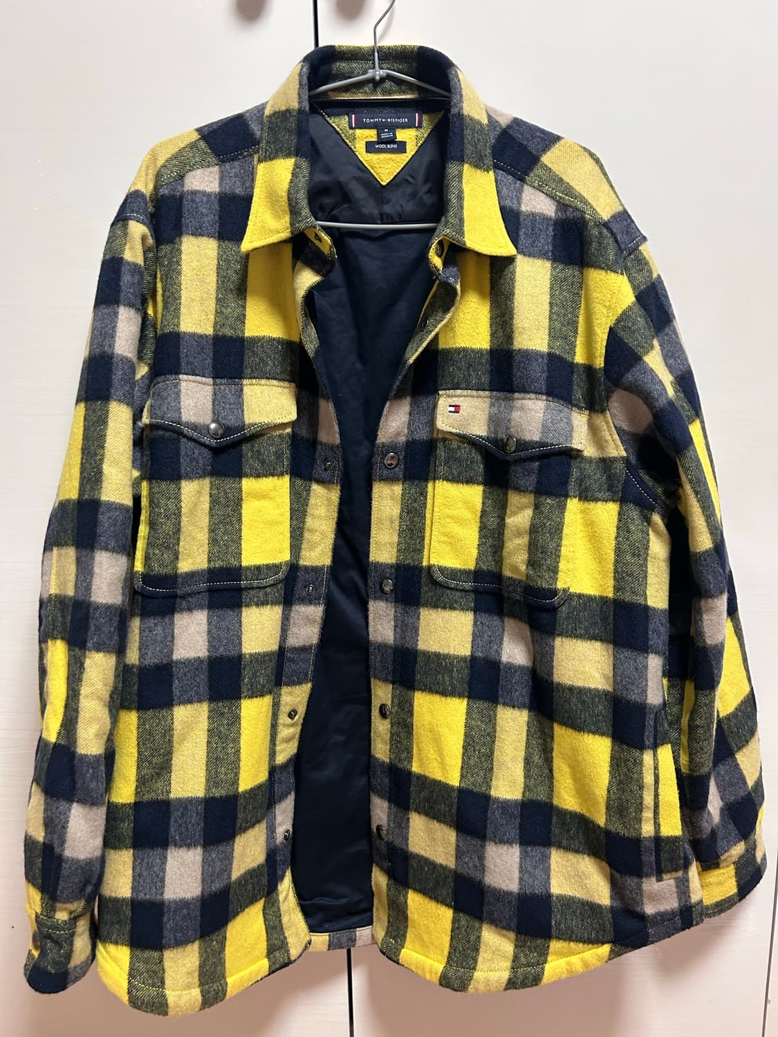 타미힐피거 옐로우 체크 셔츠 M 상품이미지3