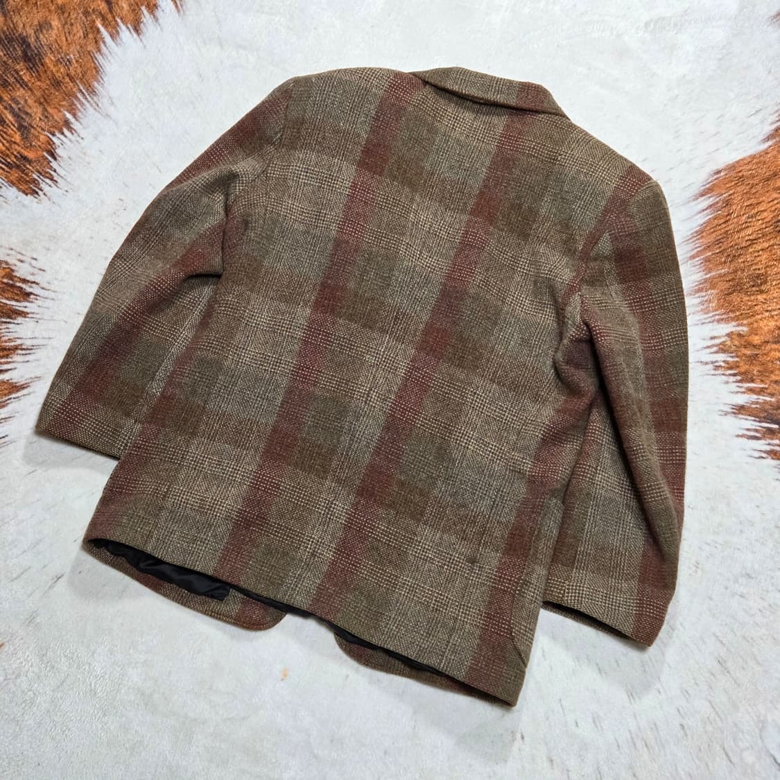 캘빈 클라인 모소재 브라운 체크 블레이저 자켓 상품이미지4