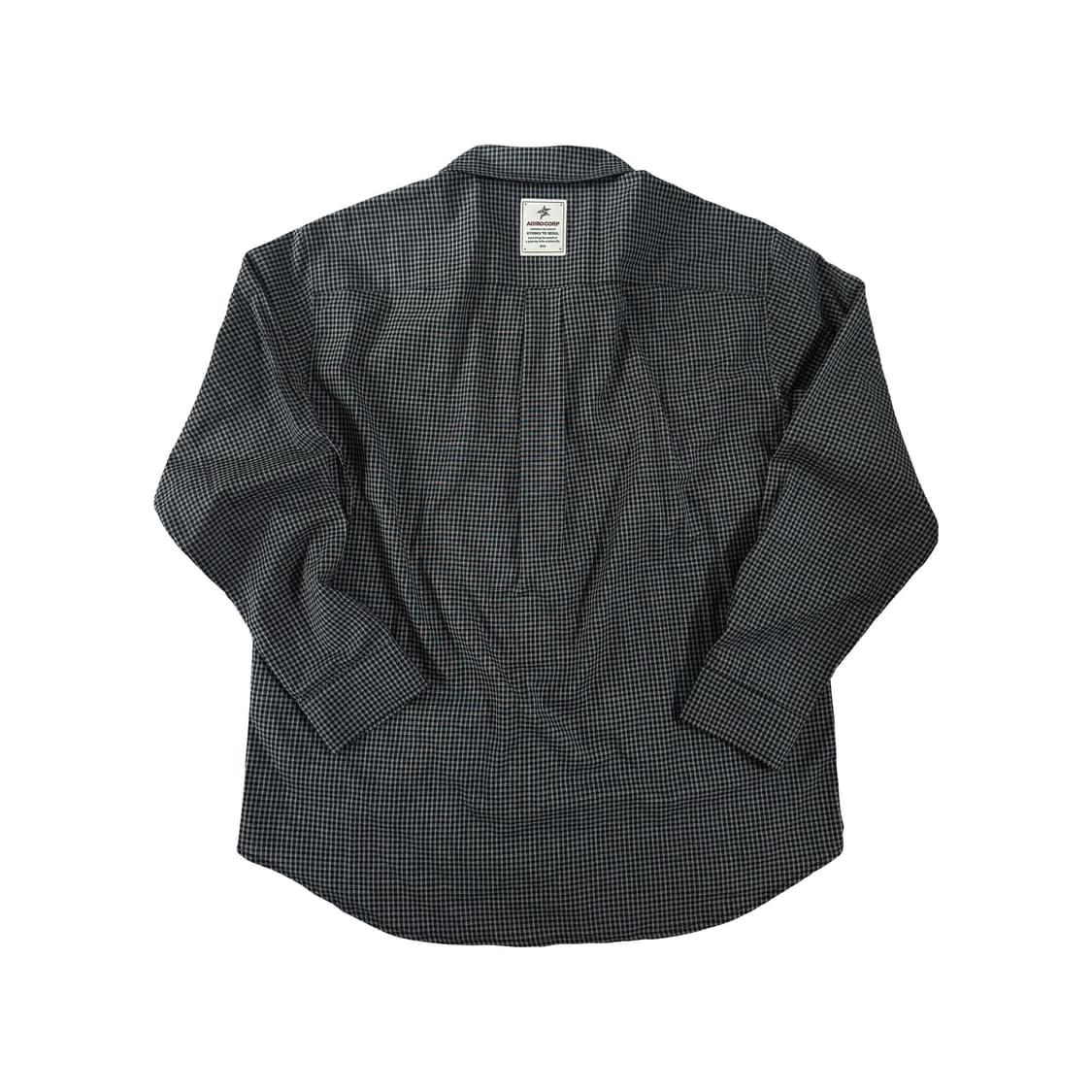 아오이로 시그니처 라벨 체크셔츠- 쿠키 크림 상품이미지1