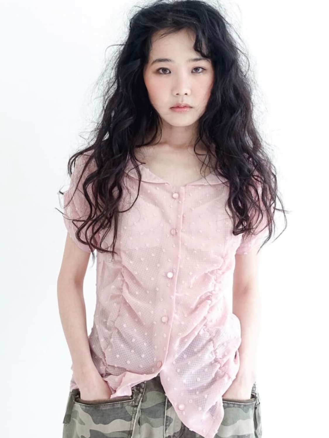 샵페어리 시스루 도트 퓨어 블라우스 상품이미지1