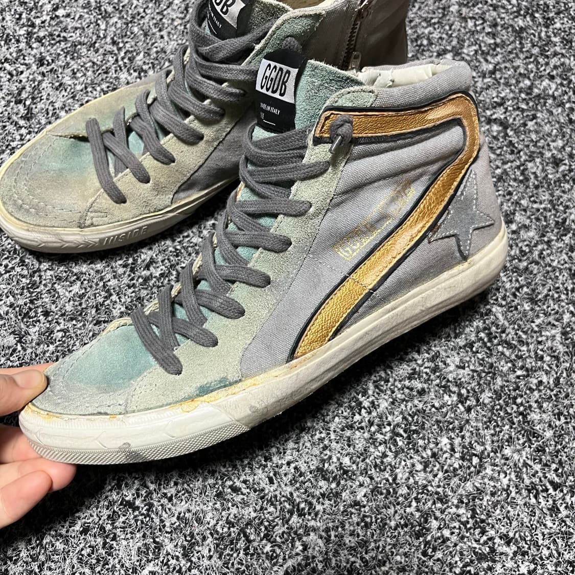 골든구스 GGDB  하이탑 스니커즈 그레이 38 상품이미지2
