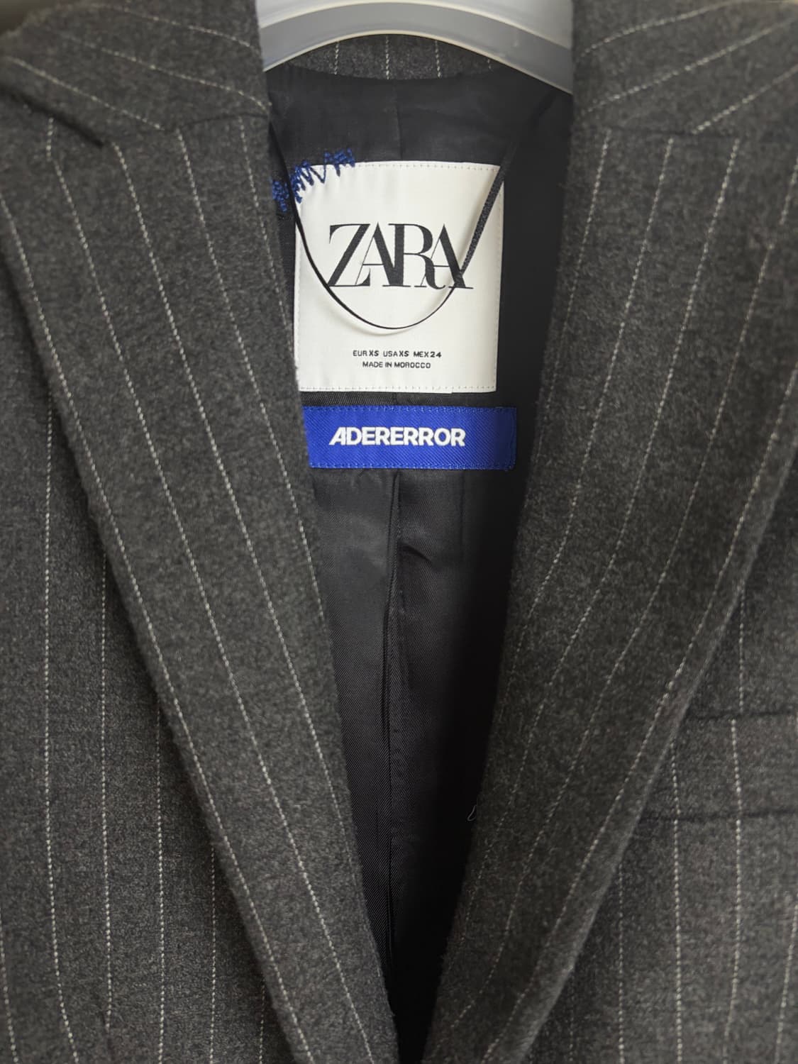 아더에러x자라 스트라이프 오버사이즈 블레이저 그레이 XS 상품이미지6