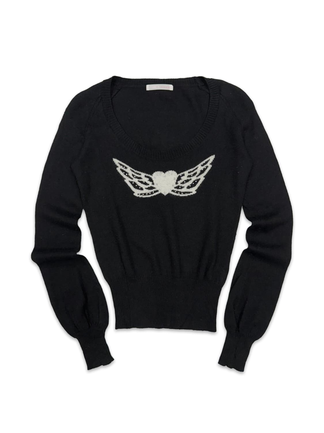 빈티지 블랙 앤젤 크롭 니트 상품이미지1