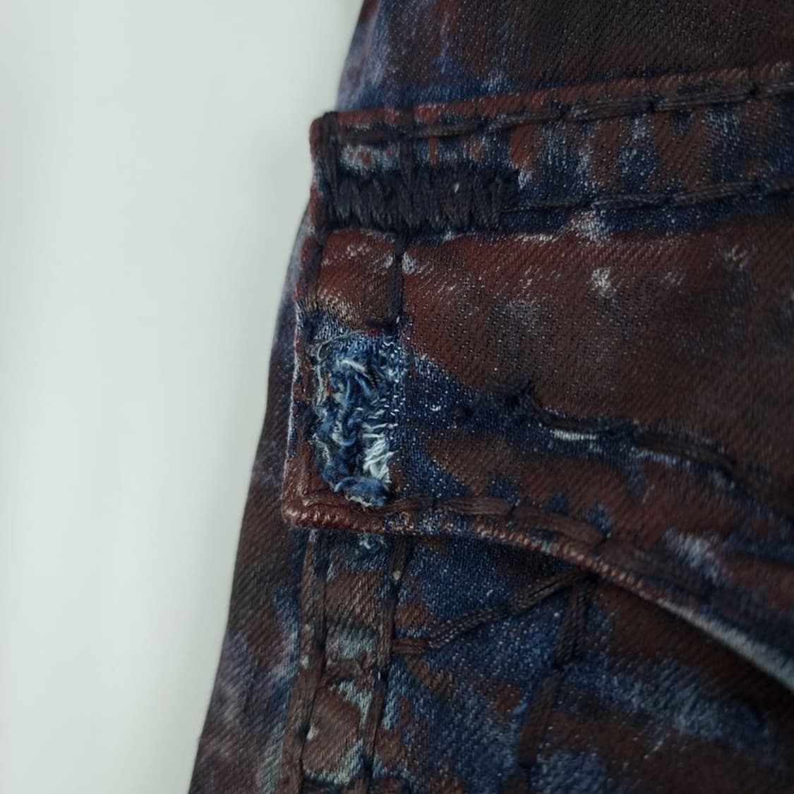 트루릴리전 고딕 펑크 커스텀 레더 크로스 리키 데님 팬츠 M18933 상품이미지9