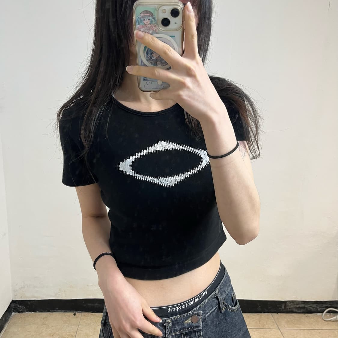 MISCHIEF black rhombus crop tee 상품이미지3