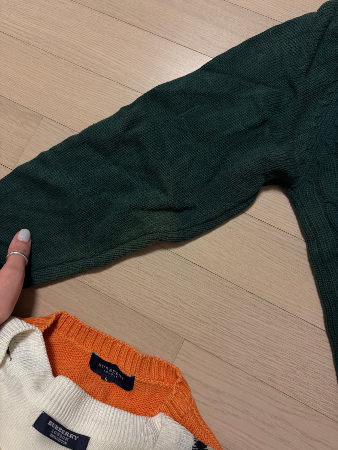 폴로 랄프로렌 꽈배기 니트 그린 남성 xl 상품이미지7