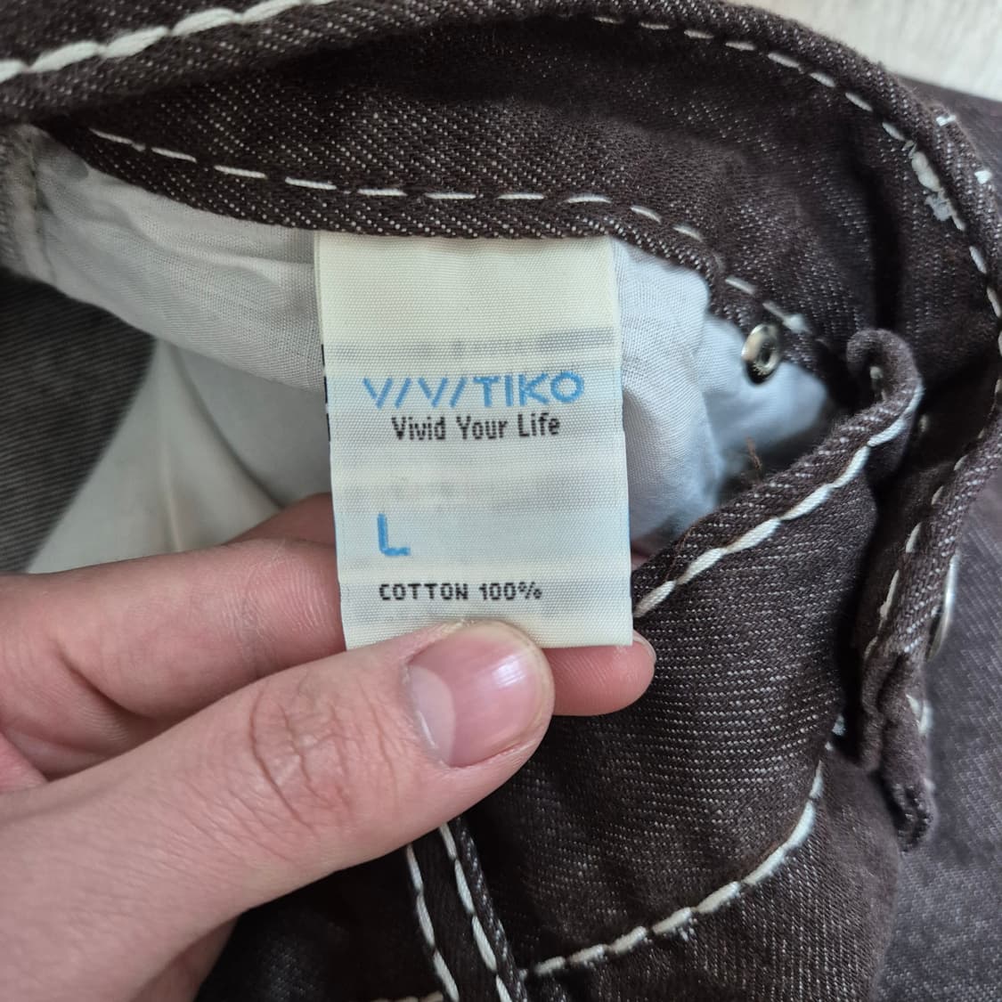 V/V/TIKO 브라운컬러 와이드 데님 팬츠 L(100) 상품이미지6