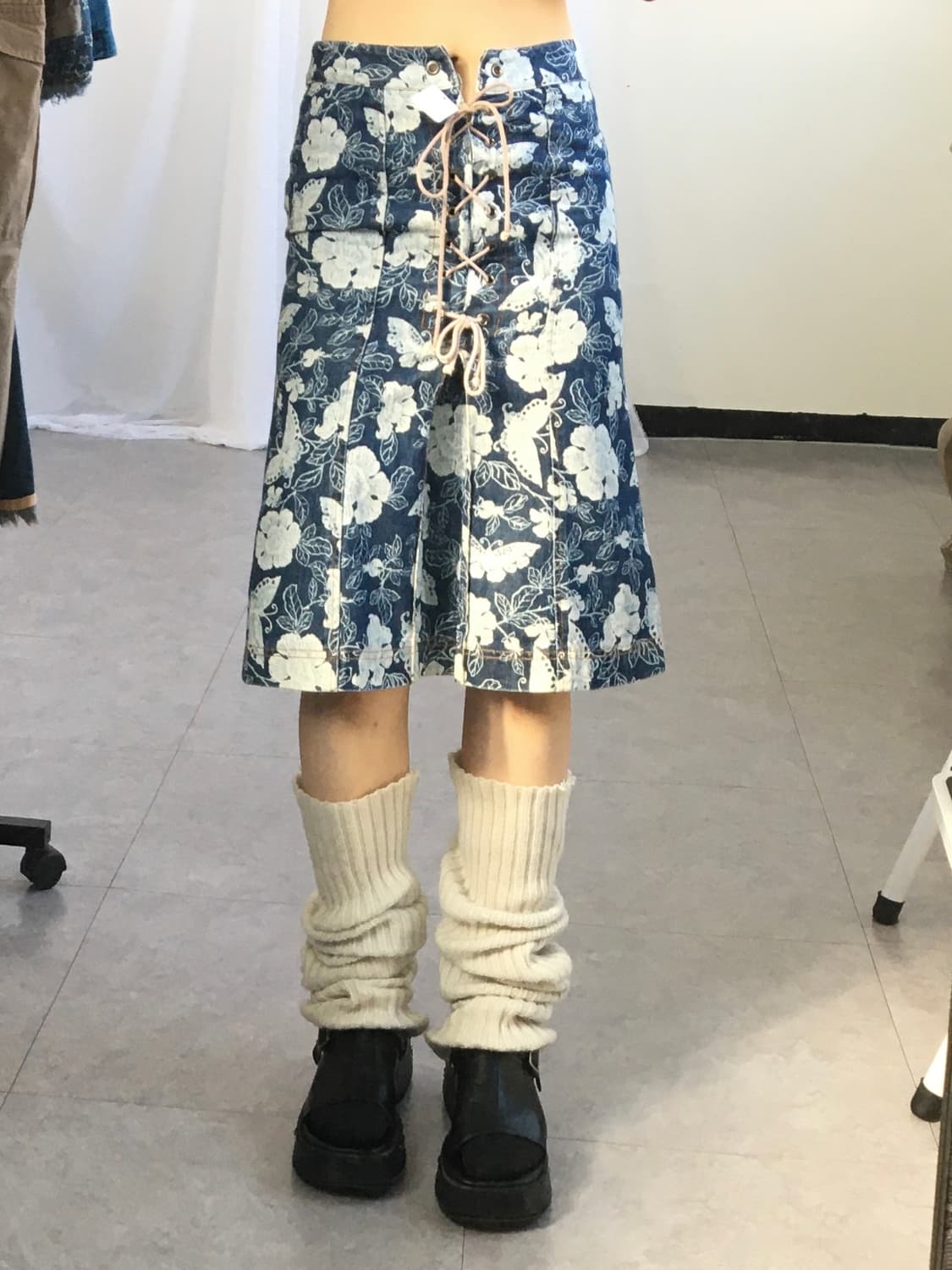 Ozone community butterfly pattern denim  상품이미지1