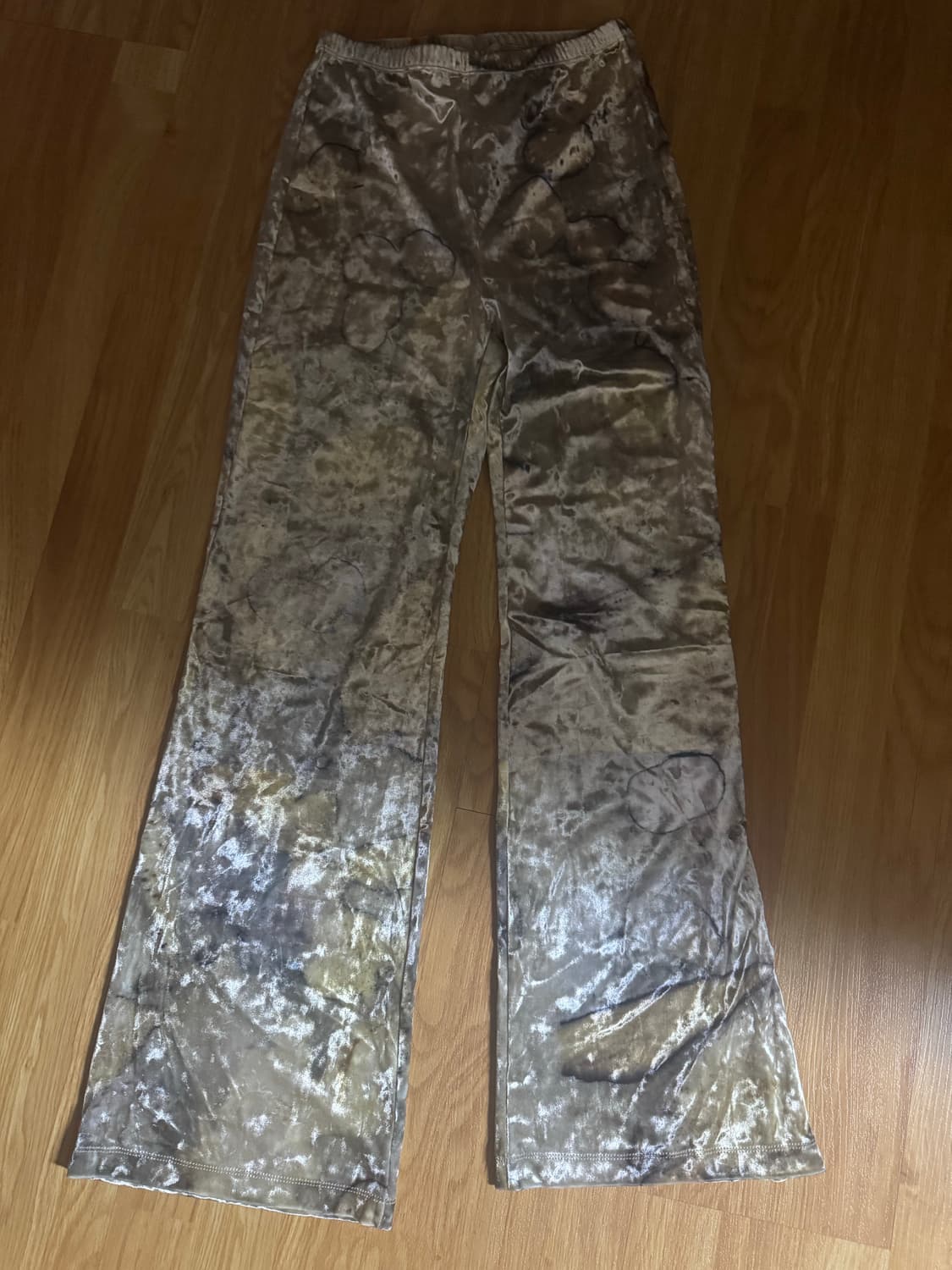 TEAK 리프 다이드 저지 벨벳 팬츠 S 상품이미지3